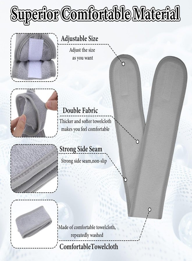 Exclaith 3 Pack Adjustable Spa Facial Headband, Ultra Soft Cotton Spa Hair Wrap, Adjustable Non-Slip Terry Cloth Bath Headband Non Slip for Washing Face, Makeup and Shower - Image 4